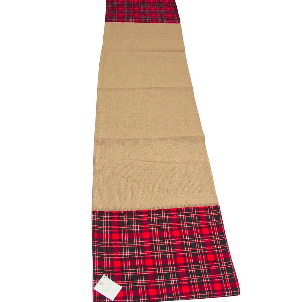 Saro Newcastle Collection Tartan Plaid 16x72 inch Table Runner